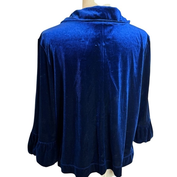Vintage Velvet navy blue Jacket size XL evening wedding guest party event - Picture 2 of 12